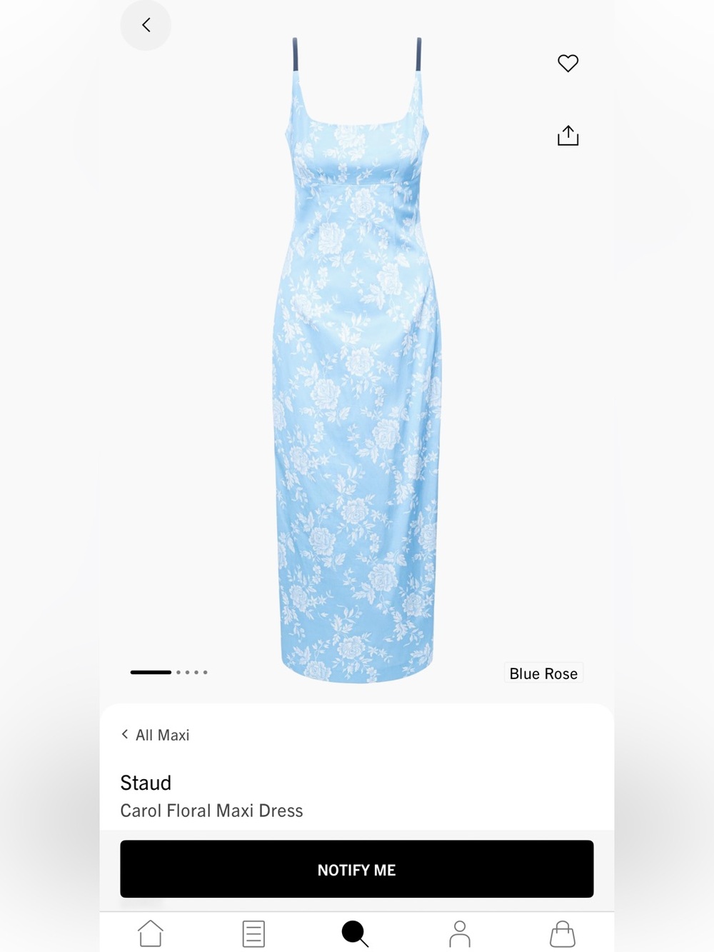 STAUD Carol Floral Maxi Dress in Blue Rose NWOT Size 6 - Picture 8 of 11